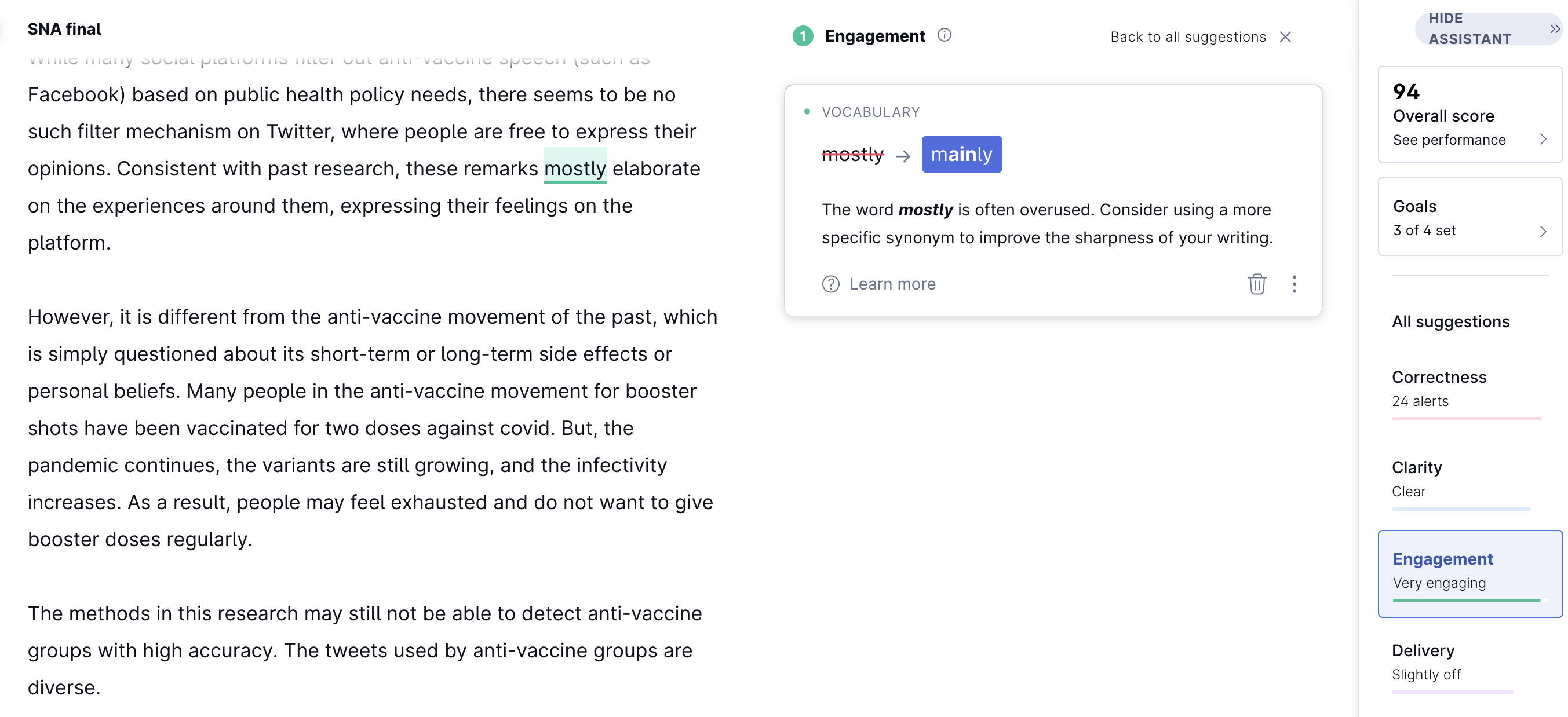 Grammarly Engagement